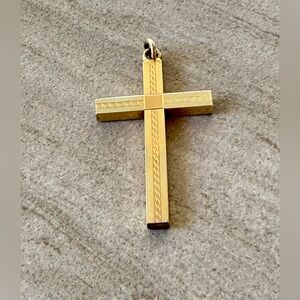 Vintage Gold Filled Cross Pendant 12K GF 5g Etched